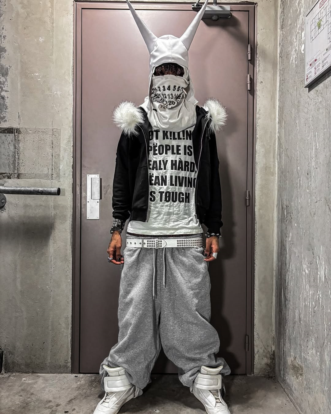 Y2K High Street American Style Fur Collar Printed Hooded Zipper Cardigan Sweatshirt For Men Autumn Winter Design Jacket_voghion.com