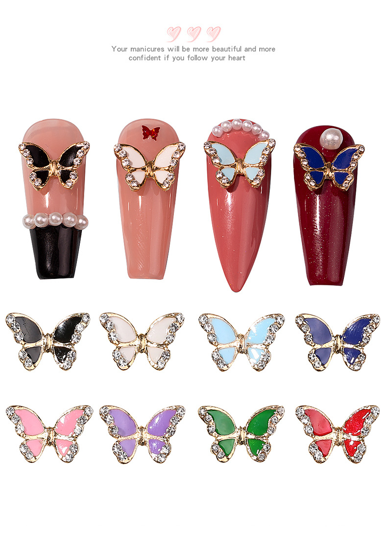 Casual Sweet Butterfly Alloy Nail Decoration Accessories 1 Piece display picture 2