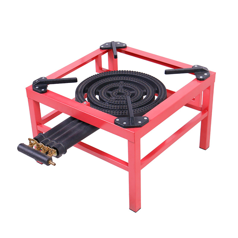 Fuente portátil al aire libre suministrado directamente por el fabricante con soporte estufas de hierro fundido de alta potencia estufas de gas de cuatro anillos