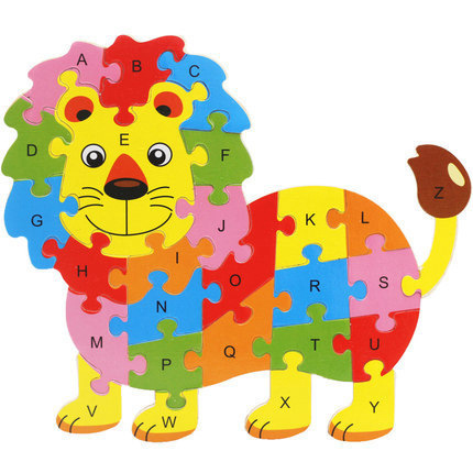 Flat puzzle wholesale animal dinosaur puzzle 26 English letters early education children's puzzle wooden toys cross-border