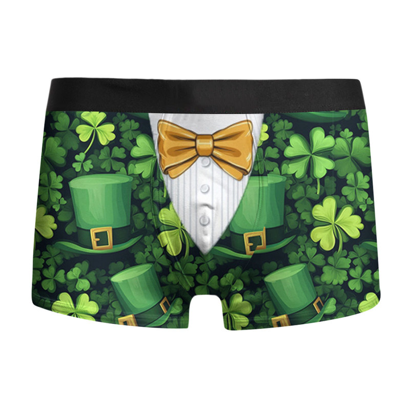 Men's Underwear Men's Underpants Cheap Breathable Boxers Festive Four-leaf Clover Printed Boxer Shorts MP01 Men's Underwear Men's Underpants Cheap Breathable Boxers Festive Four-leaf Clover Printed Boxer Shorts MP01