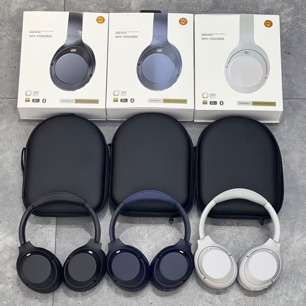 Nuevo auricular Bluetooth inalámbrico con reducción de ruido activa XM4ANC con bolsa de cuero, auricular con reducción de ruido de llamada con logotipo