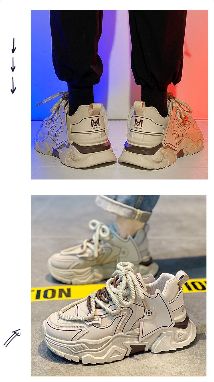 Internet famous men's winter versatile casual leather surface waterproof sports running thick sole height increasing_voghion.com