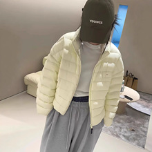 2025秋冬装新款韩版立领短款排骨羽绒服90白鸭绒女装外套平湖批发