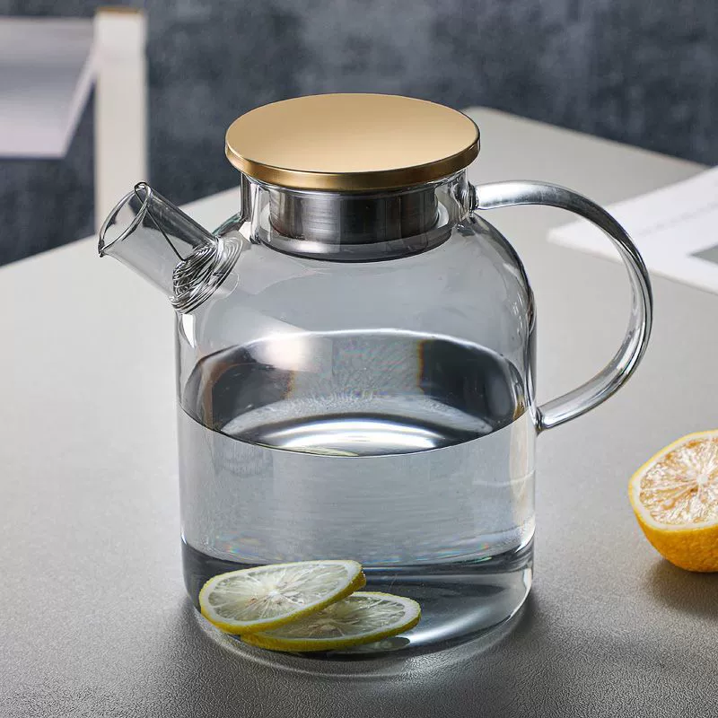 Glass teapot, explosion-proof capacious transparent set, increased thickness