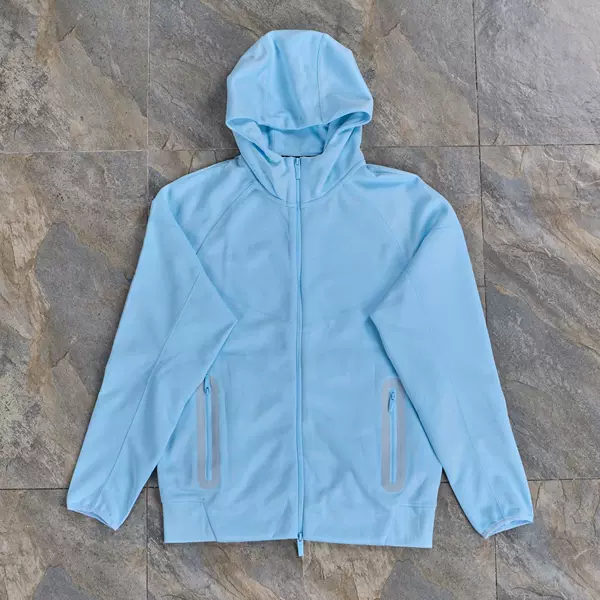 24 years cross-border men's spring and autumn new zipper hooded three-color casual coat printed sports running sweater tide