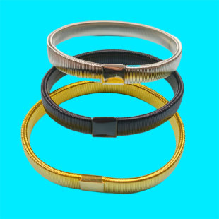 European and American Cross-border Foreign Trade Sources Men's and Women's Metal Spring Bracelet Elastic Adjustable Bracelet Arm Ring Anti-slip Cuff