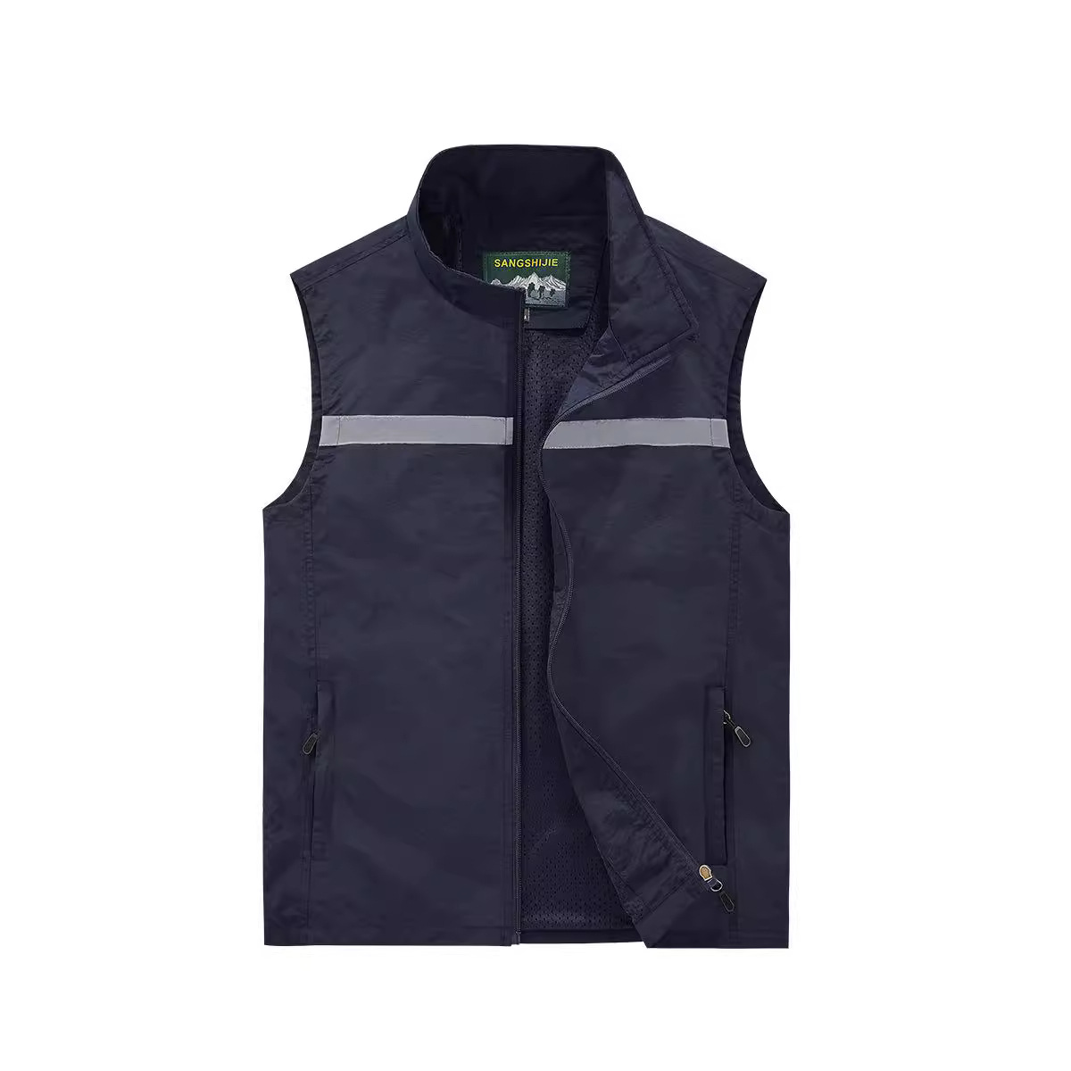 Nuevo chaleco de pesca de hombre al aire libre chaleco de montaña de mediana edad con código de café chaleco de montaña de hombre chaqueta de color sólido