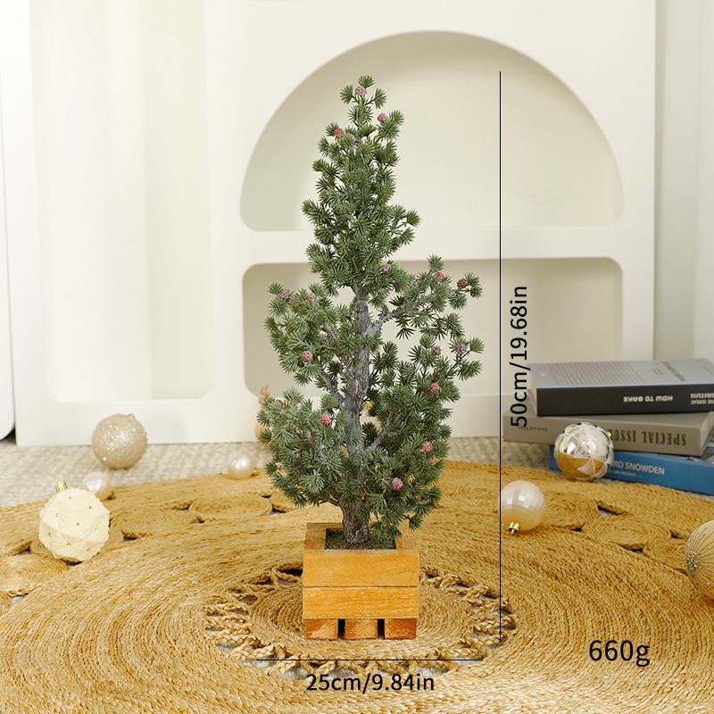 Amazon nueva simulación ciprés árbol de Navidad fondo de madera decoraciones navideñas decoraciones de ventana al por mayor