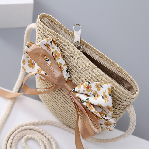 Children's Sun Hat Girls Summer Grass Hat Purse Baby Sun Beach Sand Hat Fisherman Hat