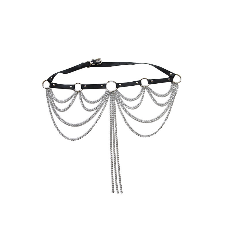 Fashion Geometric Pu Leather Tassel Women's Chain Belts display picture 1