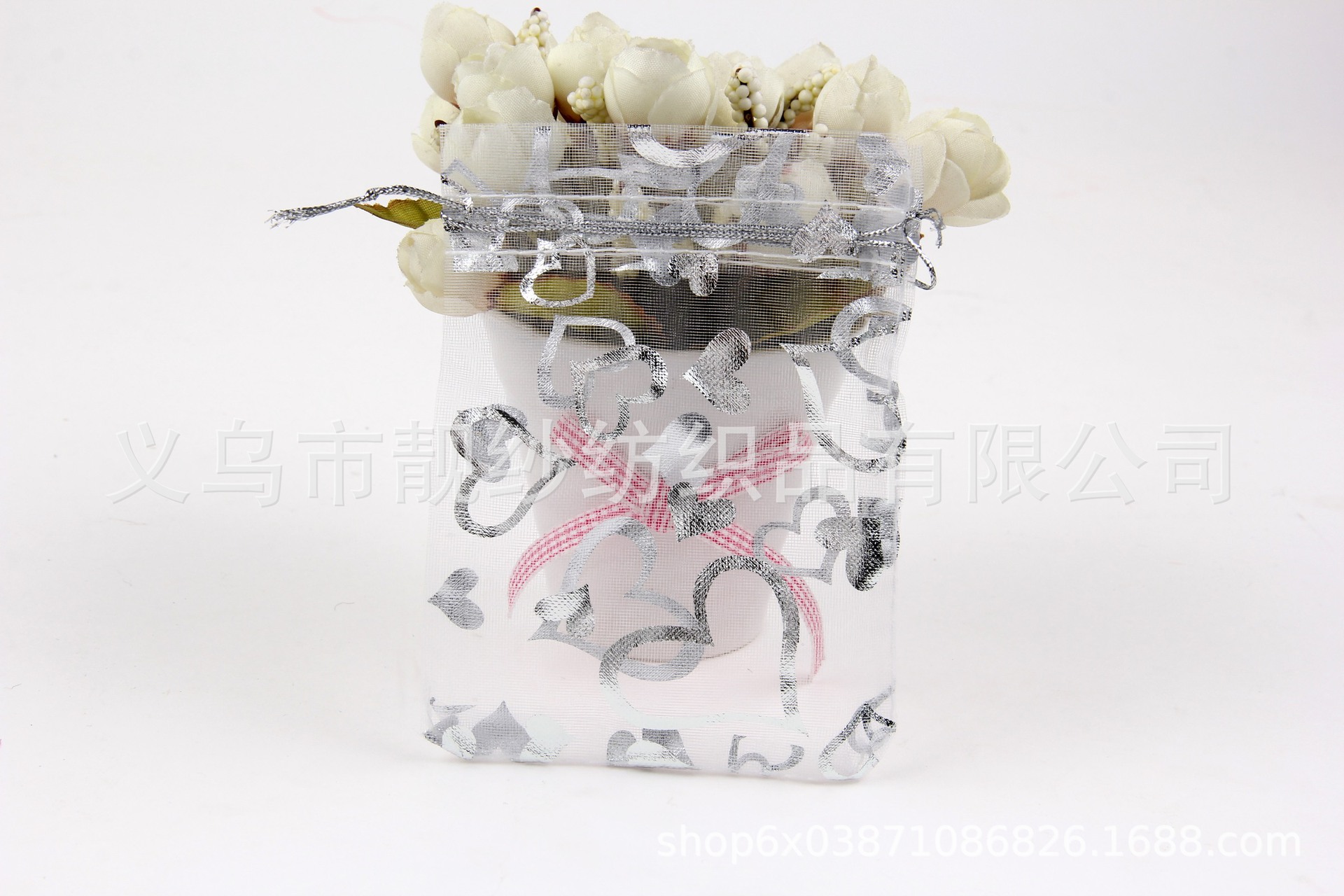 Серебряное персиковое сердце;7*9