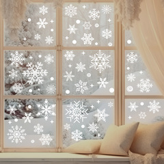 国境を越えたアマゾンクリスマス白い老人雪花静電気窓貼りパーティーショーウインドーガラス扉背景装飾