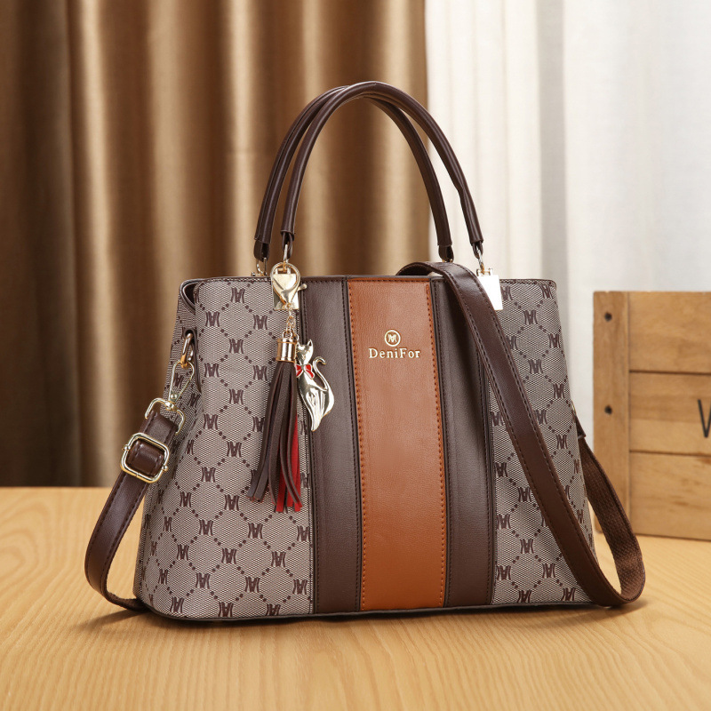 Bolso de moda de gran capacidad, patrón de empalme, bolso de hombro de transporte diario, bolsas transfronterizas