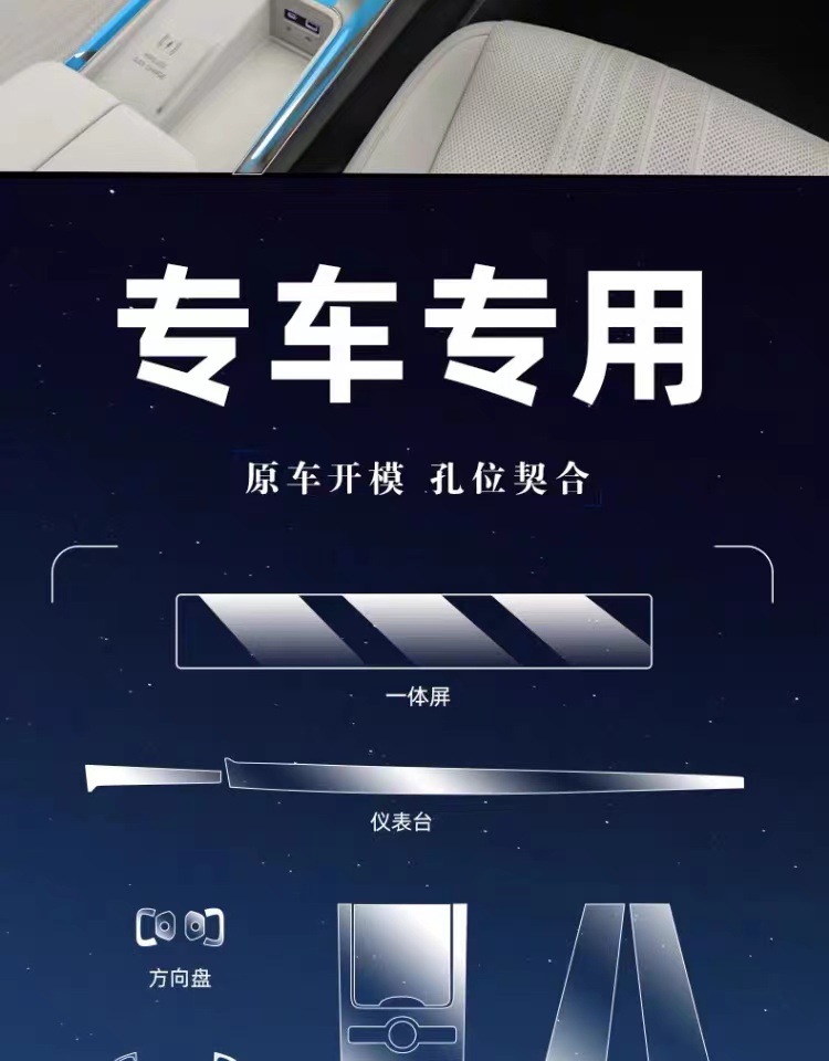 Suitable for Geely Galaxy E8: Interior protection film, center console film, navigation screen protector, and other car interior modification accessories