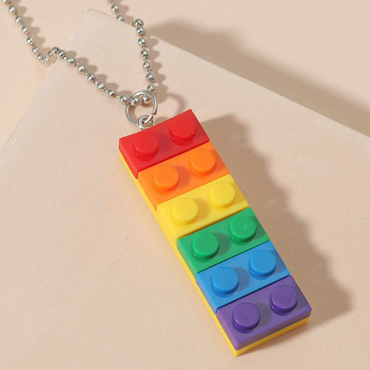 Wholesale Jewelry Rainbow Building Blocks Pendant Earrings Necklace Nihaojewelry