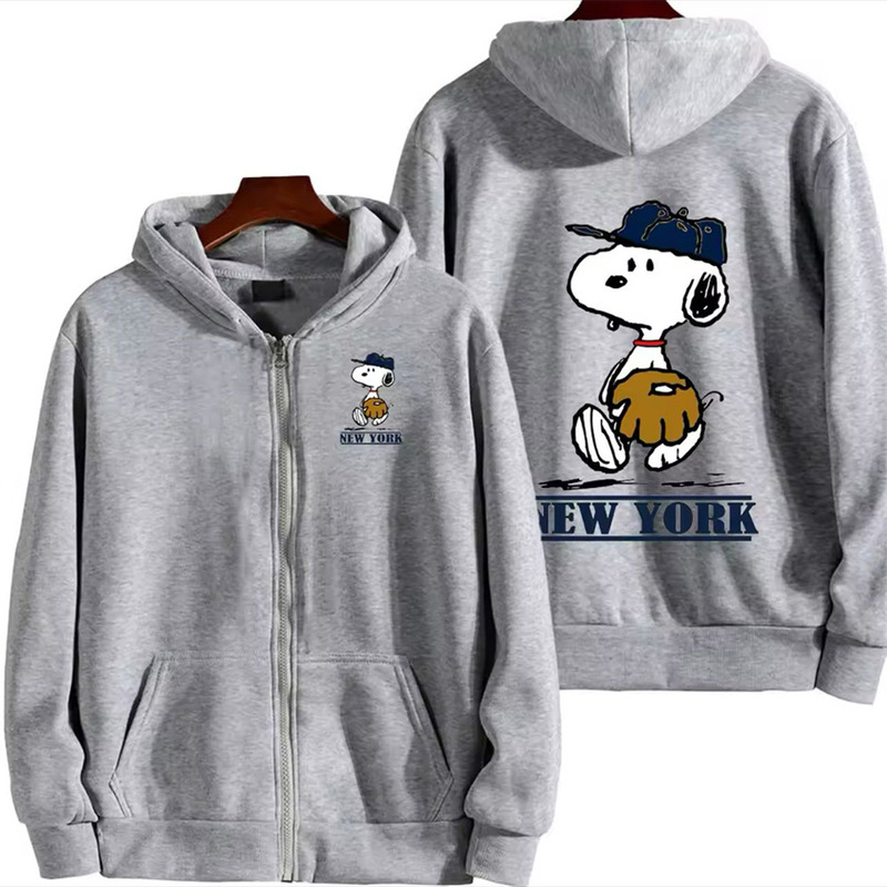Cross-Border Foreign Trade Cartoon Snoopy Zipper Sweatshirt Digital Print Zipper Hoodie Cute Jacket Top Cross-Border Foreign Trade Cartoon Snoopy Zipper Sweatshirt Digital Print Zipper Hoodie Cute Jacket Top