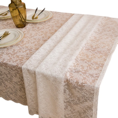 French hollow white lace American country Nordic rectangular tablecloth picnic cloth photo background cloth cover