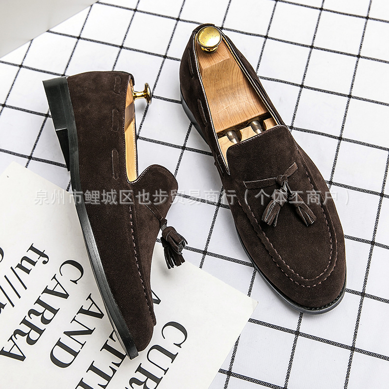 欧美潮流男士一脚蹬乐福鞋跨境大码流苏商务休闲鞋尖头皮鞋男鞋|undefined