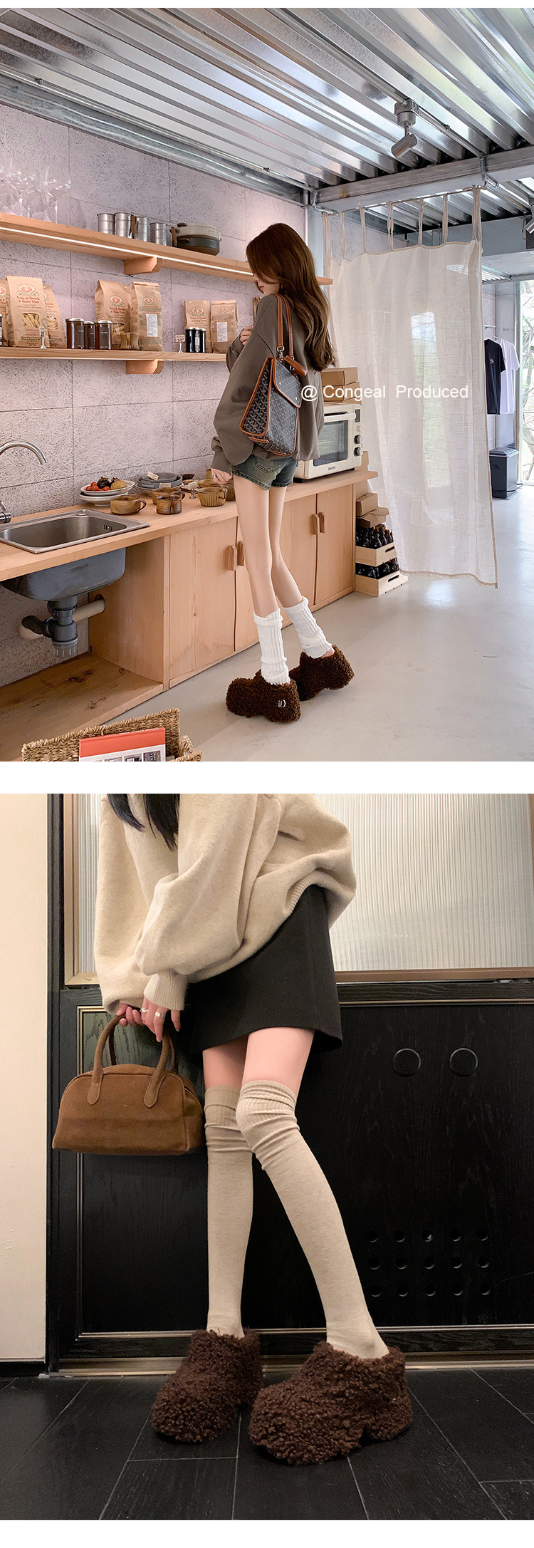 Dép bông Birkenstock đế trong siêu dày nữ, lót lông cừu ấm áp, mũi nhọn len cừu, form bao bọc — Lớp lót nhung đen, Lớp lót nhung màu nâu, Lớp lót đơn màu trắng nhạt, Màu đen một lớp chi tiết 24