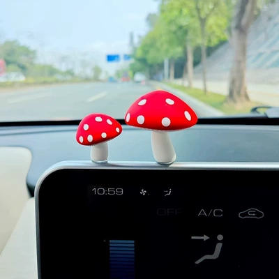 "Little Mushroom" Healing Car Interior Decoration Ornaments 2025 New Car Goods Car Center Console Decompression