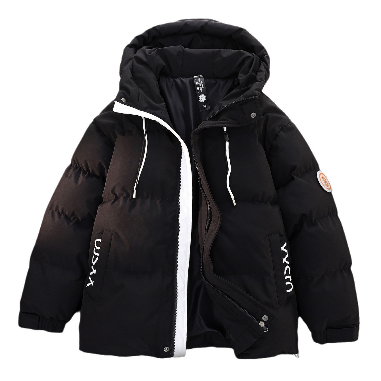 2023 nueva juventud guapo Abrigo acolchado de algodón engrosado falso de dos piezas con capucha ins abrigo suelto estilo Hong Kong Abrigo acolchado de algodón de invierno