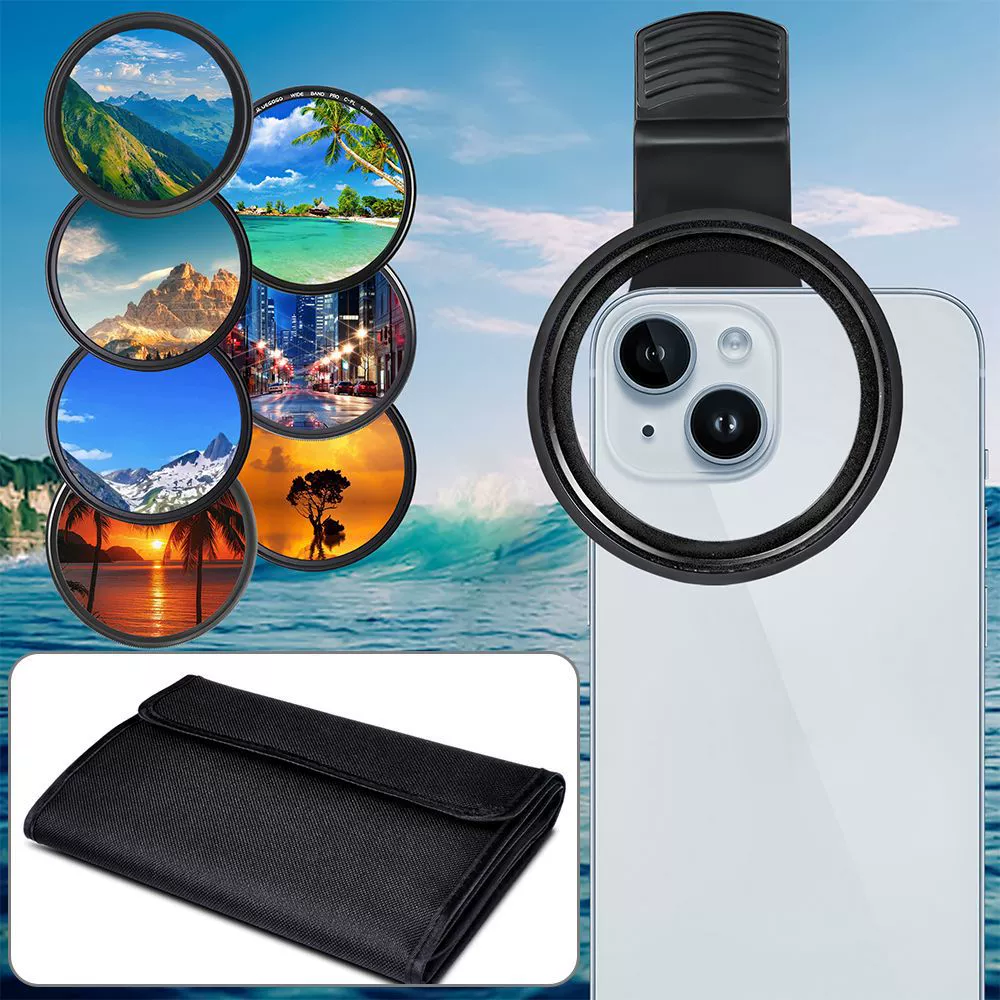 Набор фильтров для мобильных телефонов 52mm с зажимом декорации фотографии CPL поляризатор черный мягкий туманный зеркало ND зеркало мульти-передачи