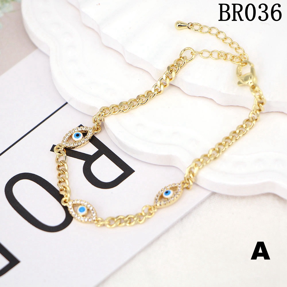 European and American fashion demon eye copper micro-inlaid zircon dripping oil bracelet