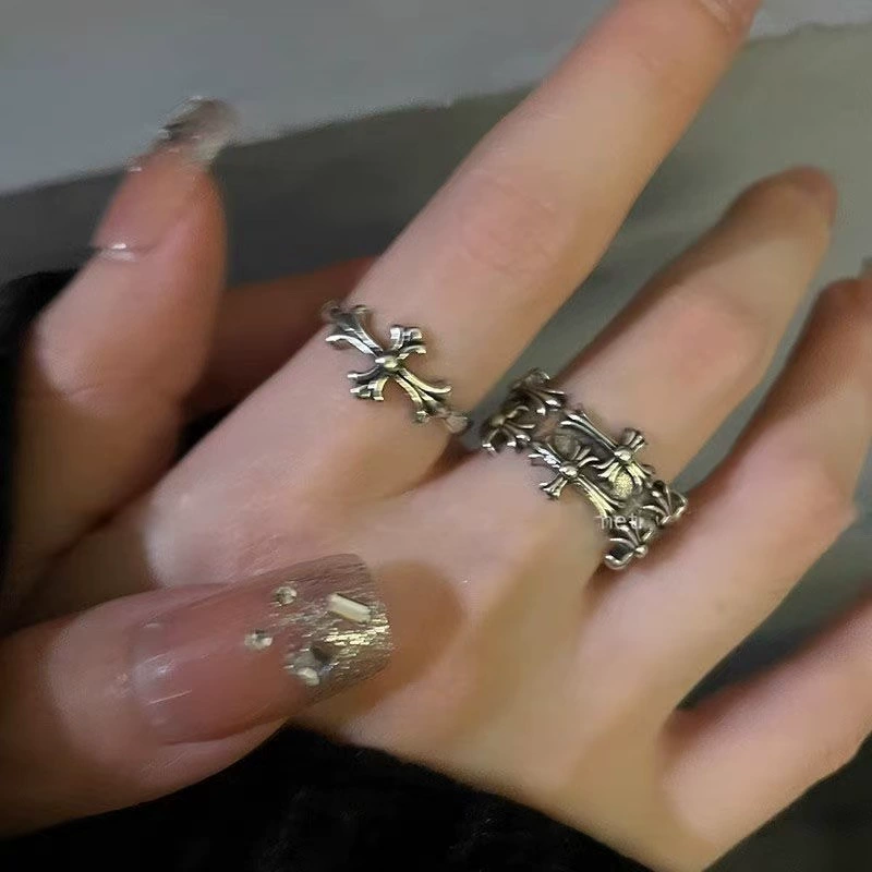 One size small design trend ring, European style, on index finger
