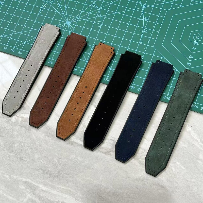 Substitute for Hublot and Other Frosted Crazy Horse Pattern Watch Straps, Veneer Watch Straps 26X19X22 Convex Watch Straps Substitute for Hublot and Other Frosted Crazy Horse Pattern Watch Straps, Veneer Watch Straps 26X19X22 Convex Watch Straps