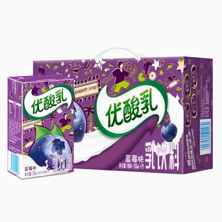 优酸乳250ml*24盒整箱原味蓝莓草莓牛奶含乳饮料学生营养早餐|undefined