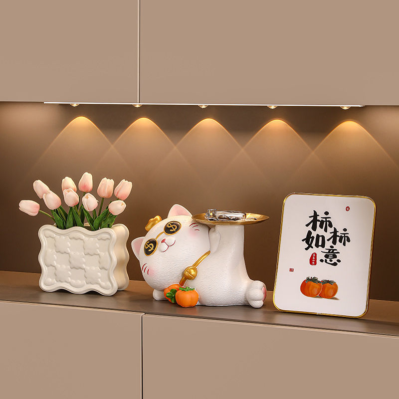 LUCKCAT 집들이 선물 키 보관 현관 장식품 거실 빛 고급 고급 고급 장식 이동 새 집 선물