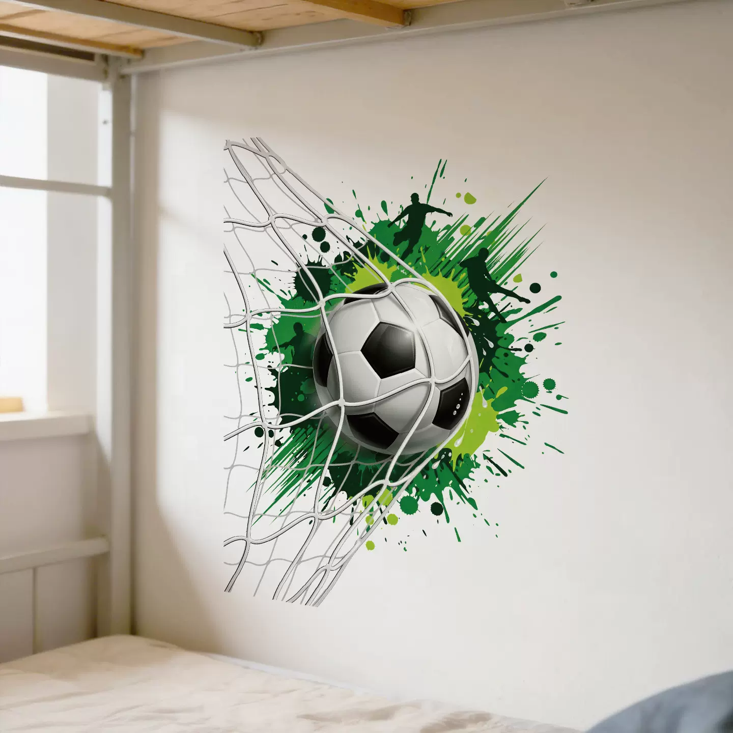 跨境足球运动男孩墙贴卧室客厅家居墙面装饰自粘墙壁纸批发
