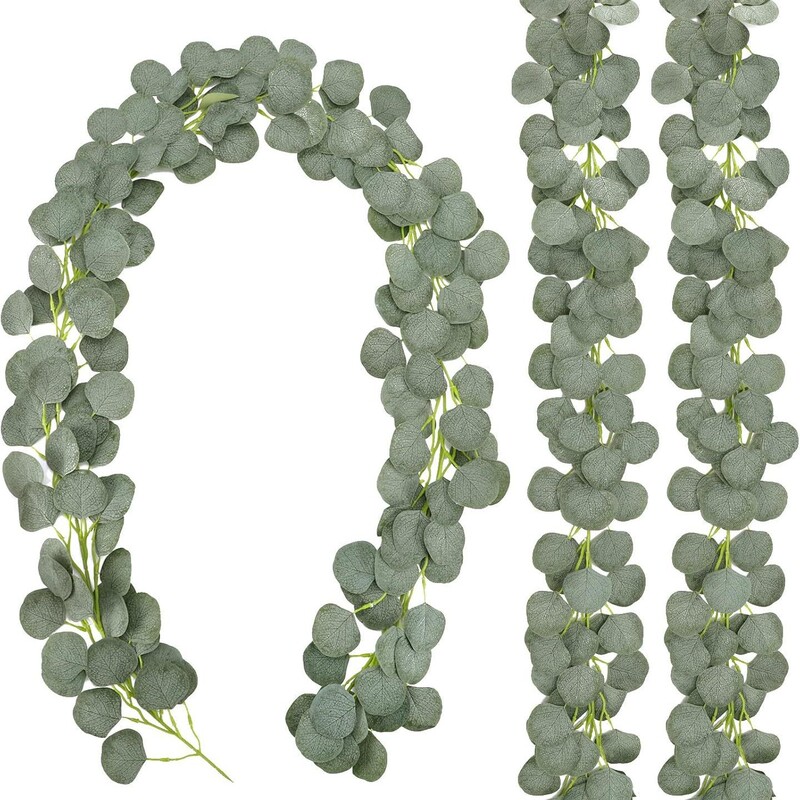 Amazon Cross-Border Simulated Eucalyptus Rattan Money Leaf Rattan Decoration Fake Leaves Wire Willow Leaves Eucalyptus Leaves