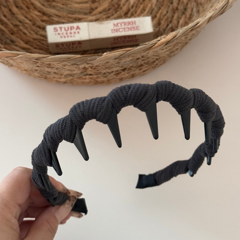 灯芯绒缠绕波浪发箍女秋冬正反两戴发箍高颅顶百搭防滑头箍头饰|undefined