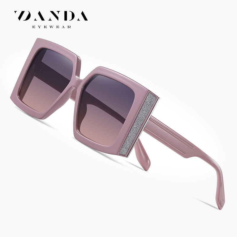 Nuevas gafas de sol polarizadas de Internet celebridad gran marco de alta calidad gafas de sol TR7550 caja de color rosa gafas de sol a prueba de UV