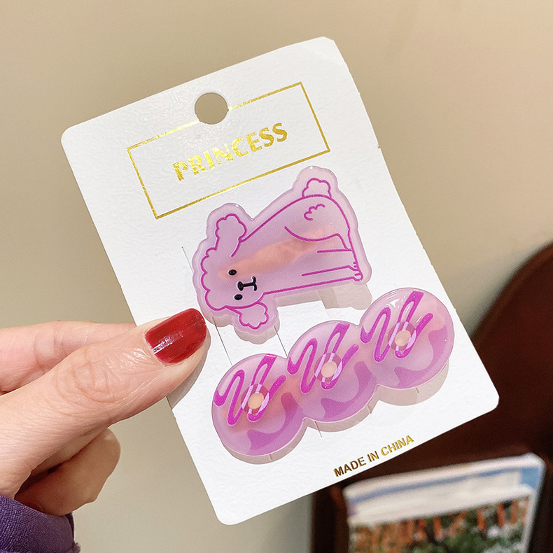 2 Pieces Quantity Daily Occasion Cartoon Style Animal Arylic Hair Clip
