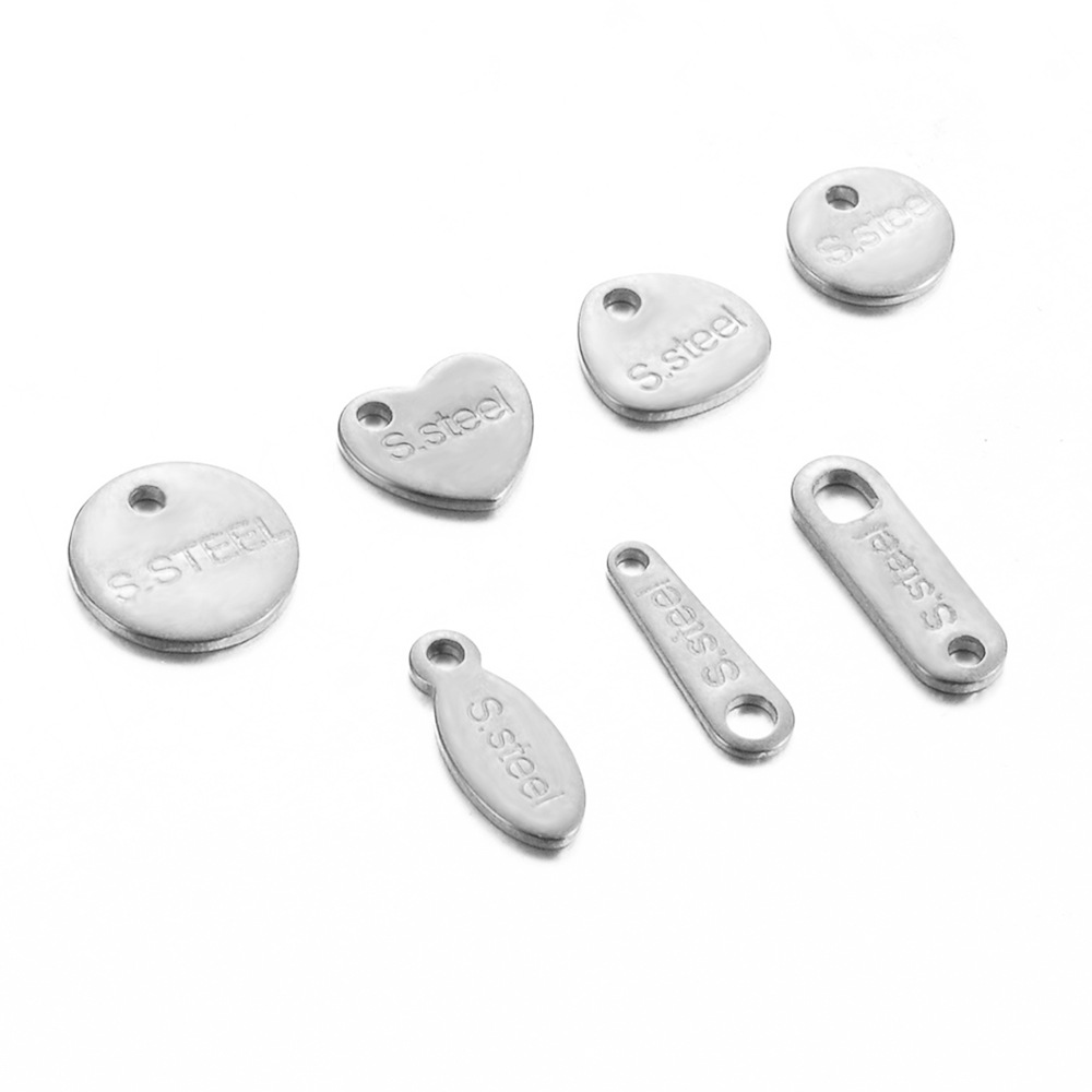 50 Piezas/Paquete Diámetro 4mm Diámetro 7mm Diámetro 8mm Acero Inoxidable 216 Letra Colgante display picture 4
