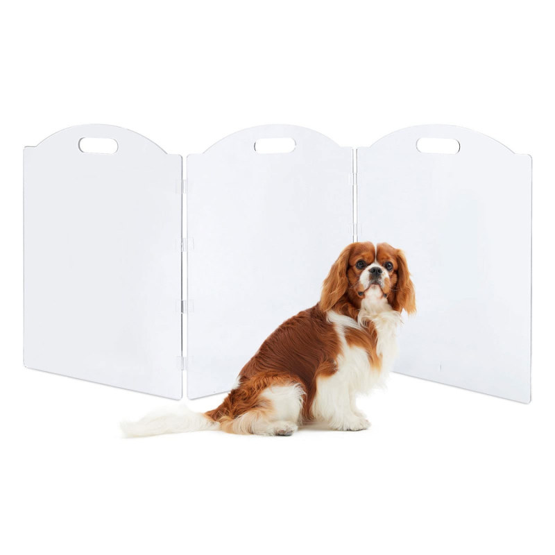Acrylic Pet Fence Door Indoor Staircase and Corridor Folding Four-Door Panel Dog Fence Baffle