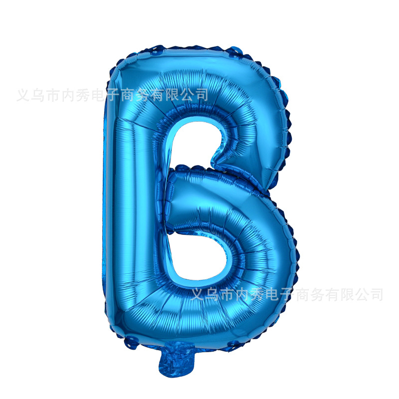 Estilo americano Delgado 16 pulgadas inglés carta globo pequeño tamaño A- Z cumpleaños boda habitación decoración aluminio película globo al por mayor