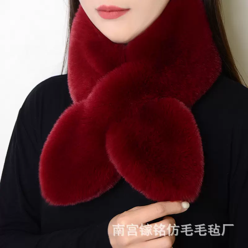韩版毛绒围巾女冬季百搭颈椎护颈毛毛日系小围脖保暖软妹秋冬脖套