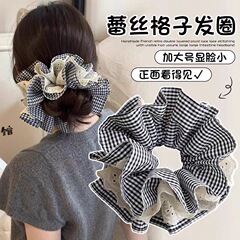 蕾丝蝴蝶结花边波点大肠发圈女扎头发绳头绳丸子头马尾橡皮筋头饰