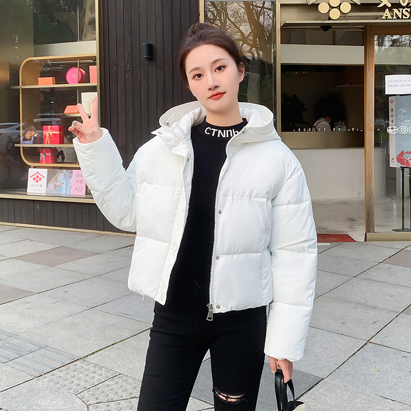 2023現物ダウン綿服女性の短い韓国版ゆるいins港風厚いパン服綿入れコート|undefined