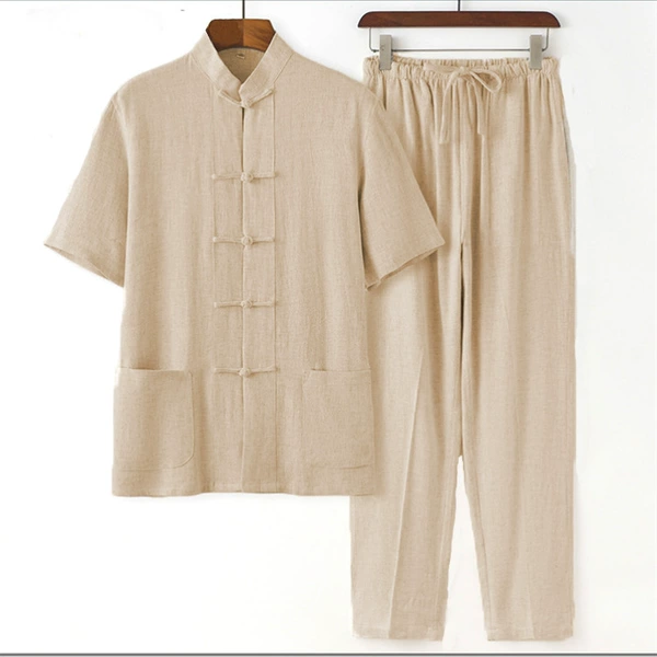 Khaki short sleeve suit