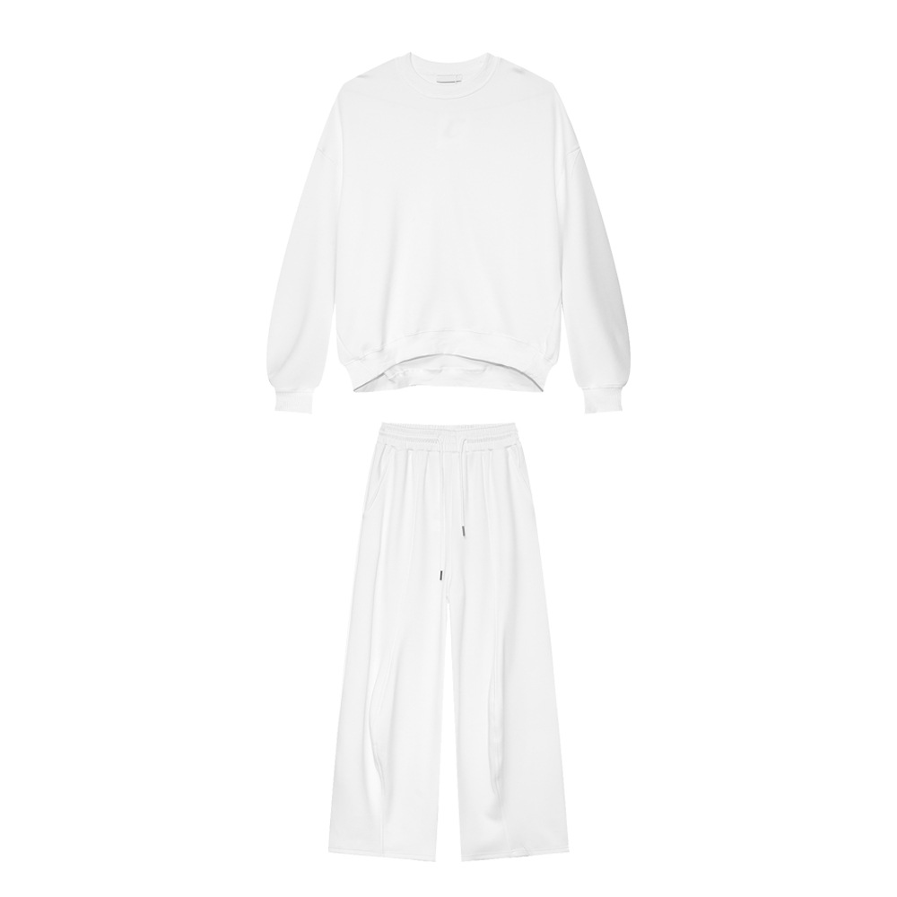 Mtlclothes ropa de Hombre | 2024 primavera nuevo estilo coreano color sólido suéter casual Pantalones rectos traje de dos piezas moda