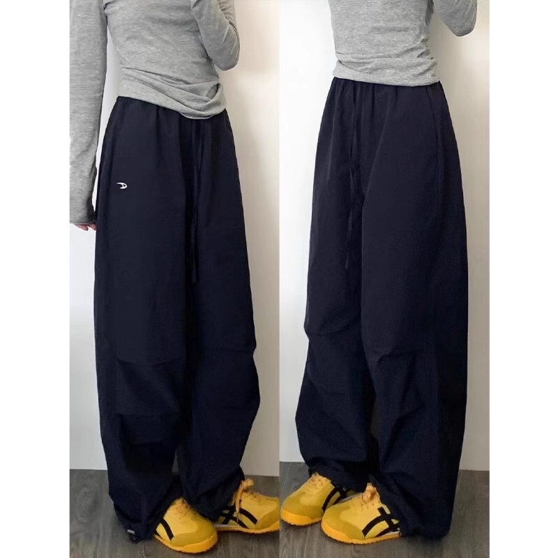 Women's Cargo Pants, Loose Fit, Bf Style, Lazy Style, Floor-Length Wide-Leg Pants, Parachute Pants, High-Waisted, Casual, Versatile Women's Cargo Pants, Loose Fit, Bf Style, Lazy Style, Floor-Length Wide-Leg Pants, Parachute Pants, High-Waisted, Casual, Versatile