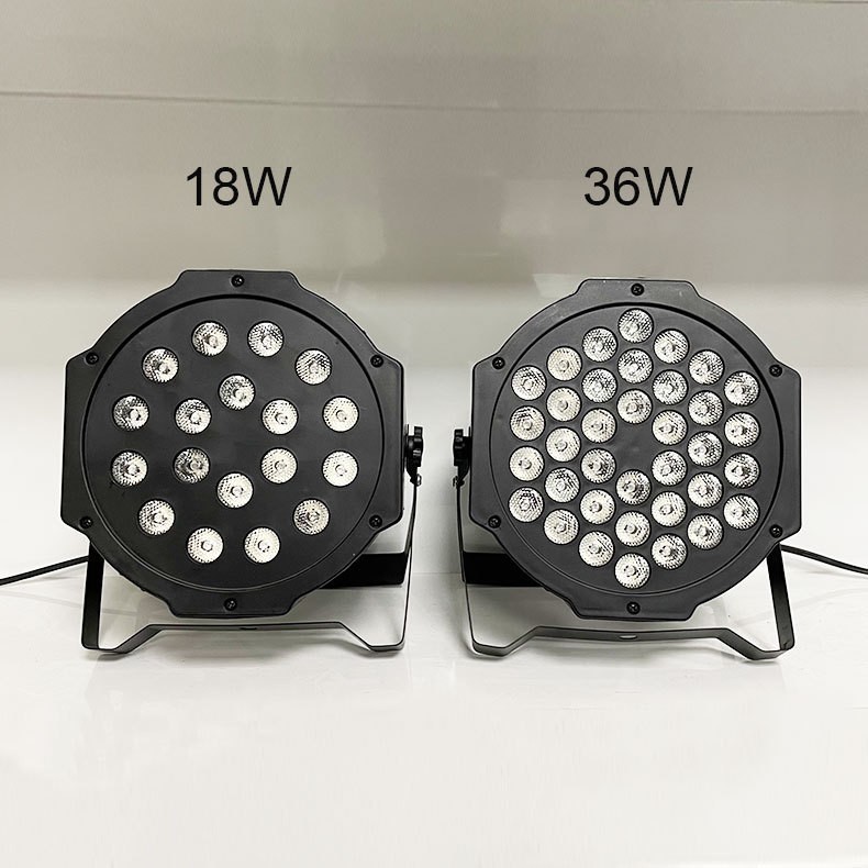 Luz LED de escenario 18W/36W tipo PAR, iluminación para espectáculos y bodas con control remoto