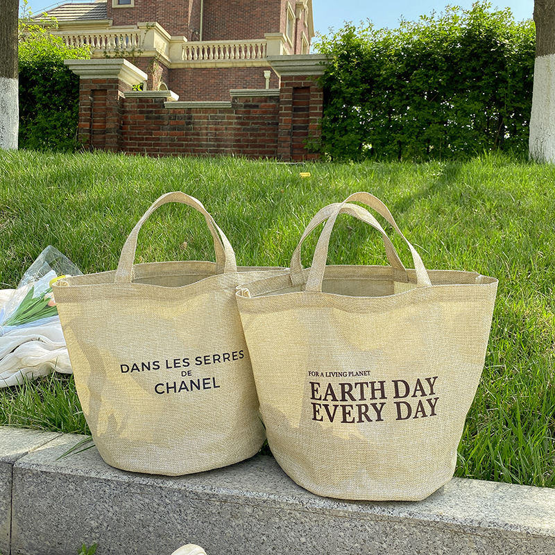 Inswind, bolso de hombro de algodón y lino de gran capacidad, bolso de mano de estilo literario coreano, bolso de mujer, simple bolso Harajuku.