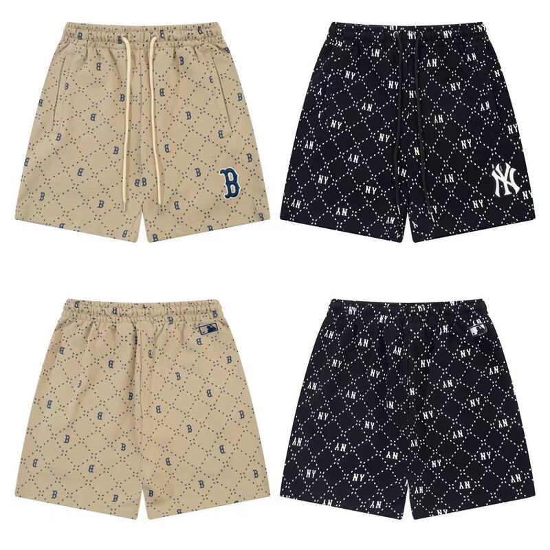 Mlb Summer 24S Korean Trendy Brand New Ny Retro Vintage Full Print Casual Shorts for Men and Women Couple Style Five-Point Shorts