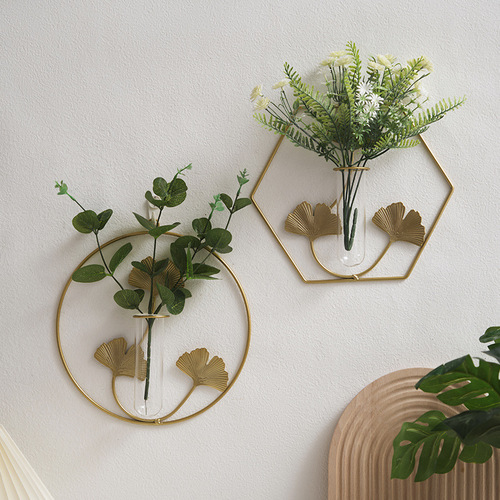 Iron ins wall dried flower vase wall hanging wall decoration wall decoration pendant home living room background wall decoration
